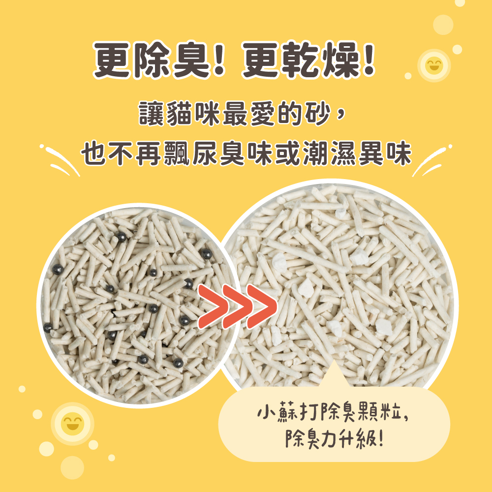 快樂貓砂產品圖-配方升級差異圖