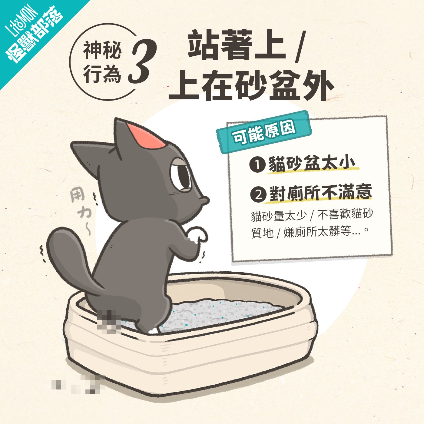 貓咪上廁所 一直叫 站著上