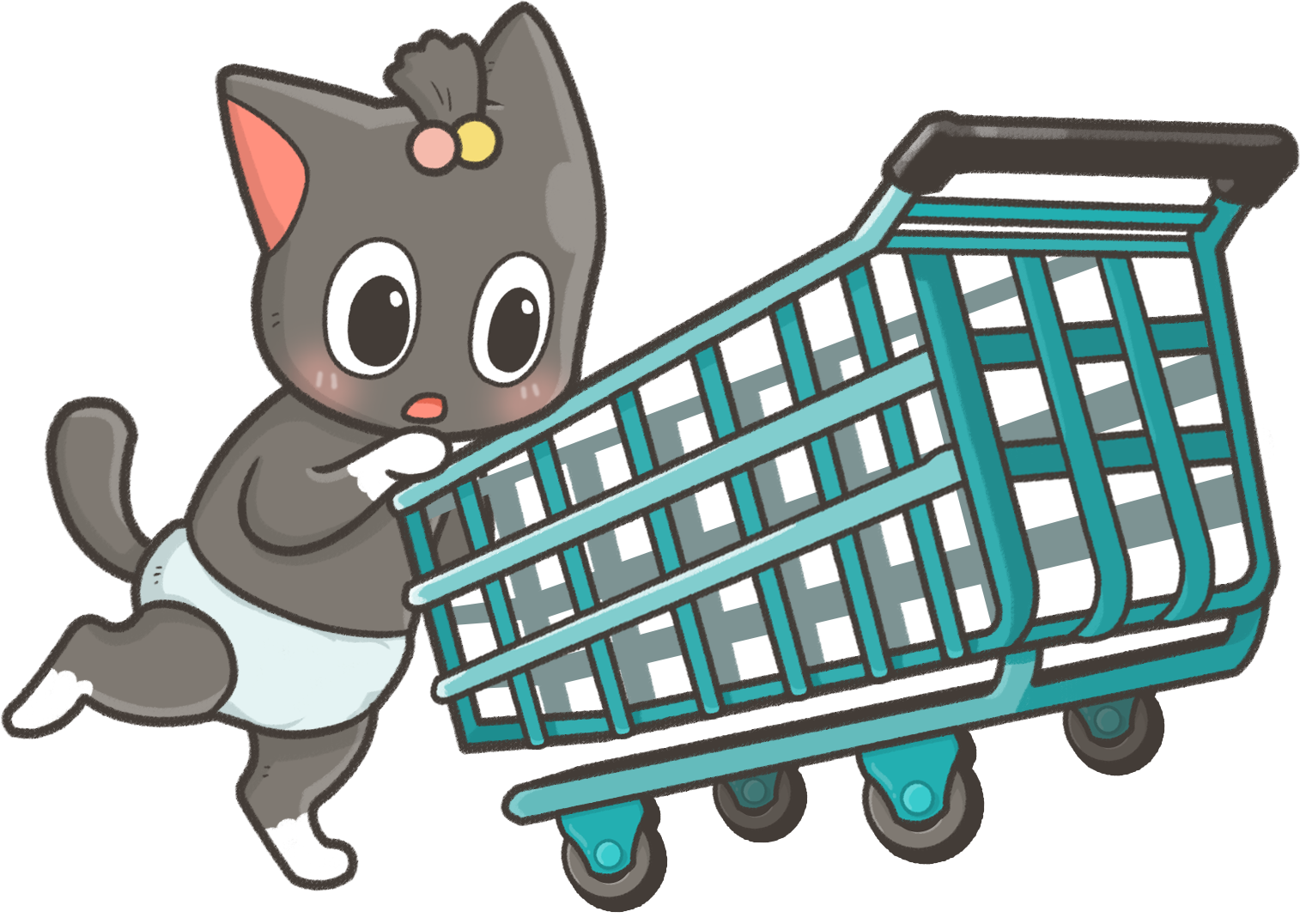 貓寶寶與購物車